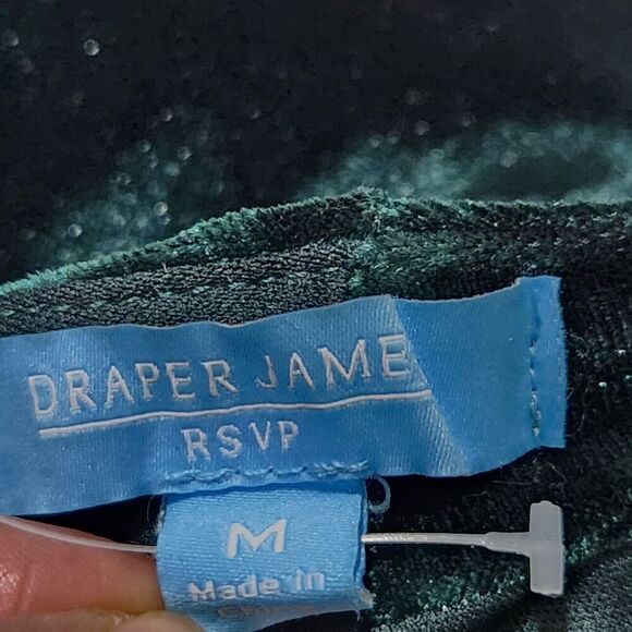 Draper James Dress For Women Size Medium Velvet Green Lined Pockets B7 - Picture 8 of 14